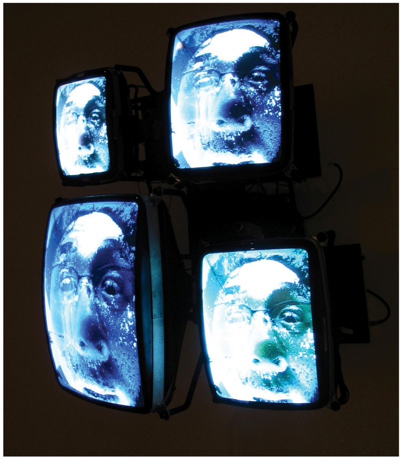 (9)Self Mirror Portrait monitors, camera, computer 80 x 120 x 50 (cm) 2003